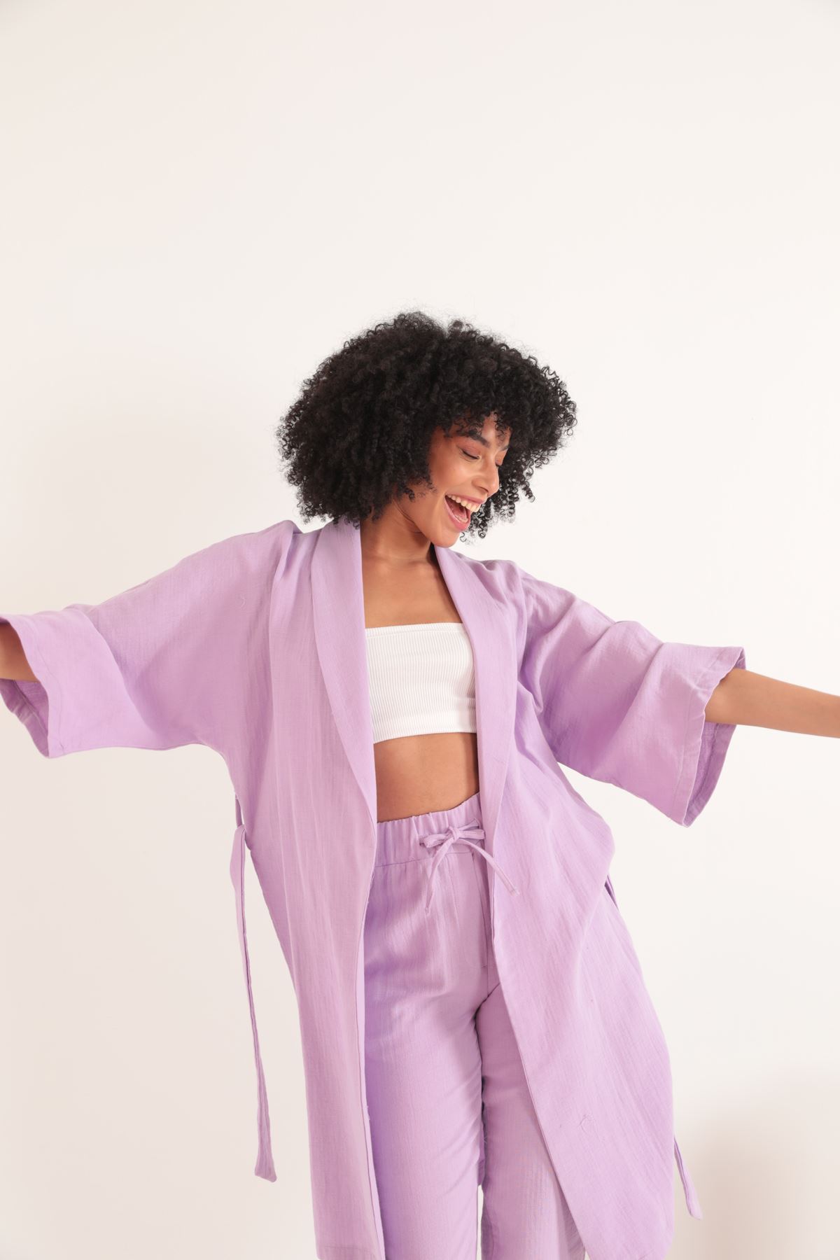 Müslin%20Kumaş%20Oversize%20Kadın%20Kimono-Lila