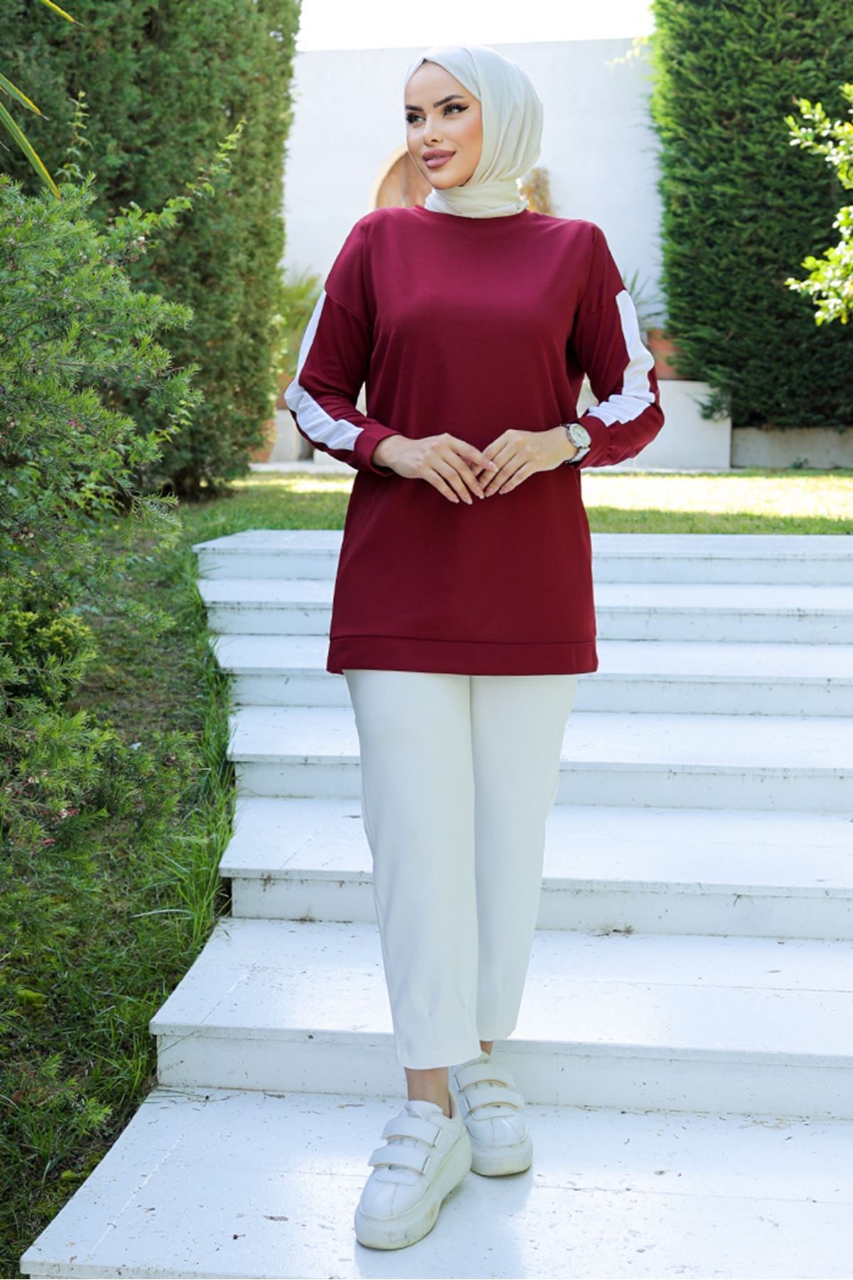 Şeritli%20Tunik%20Bordo%20-%2010034.1778.