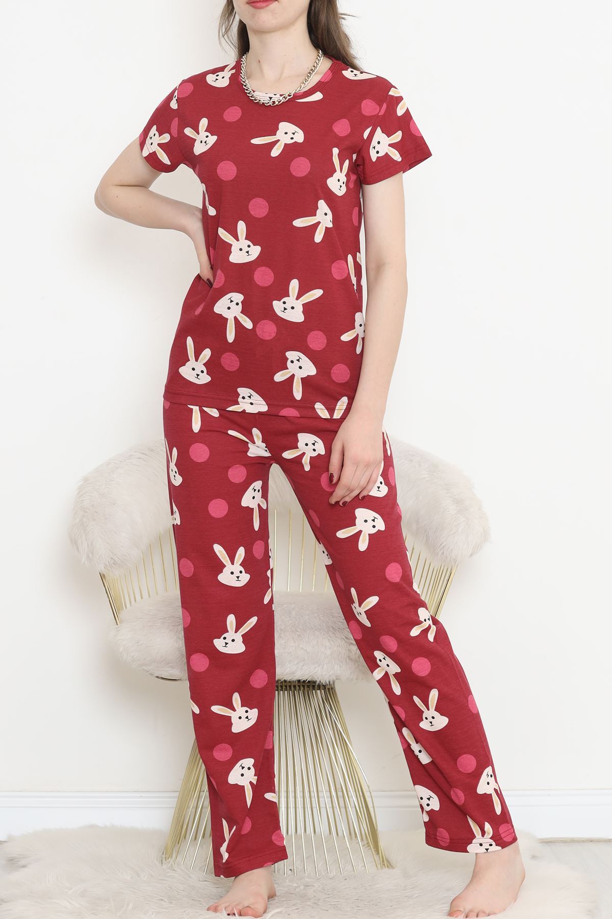 Desenli%20Pijama%20Takımı%20Bordo%20-%20130.1287.