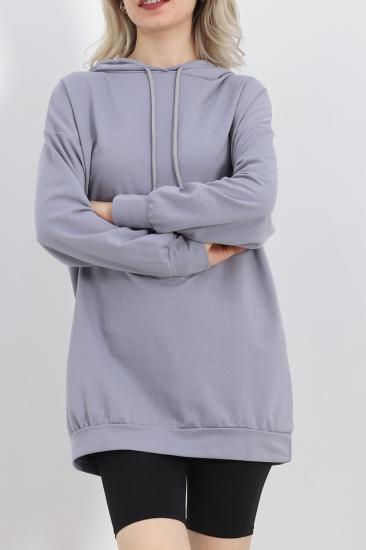 Oversize Kapşonlu Sweat Gri - 1492.1095.