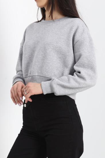 Şardonlu Crop Sweat Gri - 3094.275.